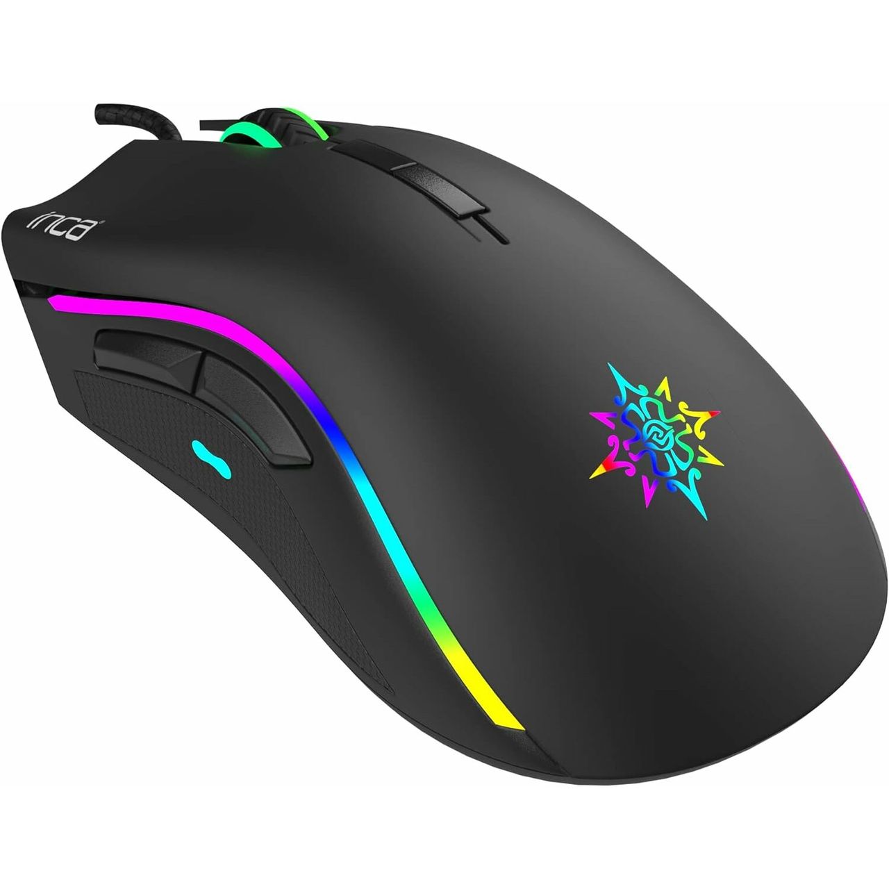 Inca 6400 Dpi IMG-349 ANAHITA RGB 7 Tasten Professionelle Gaming Maus schwarz