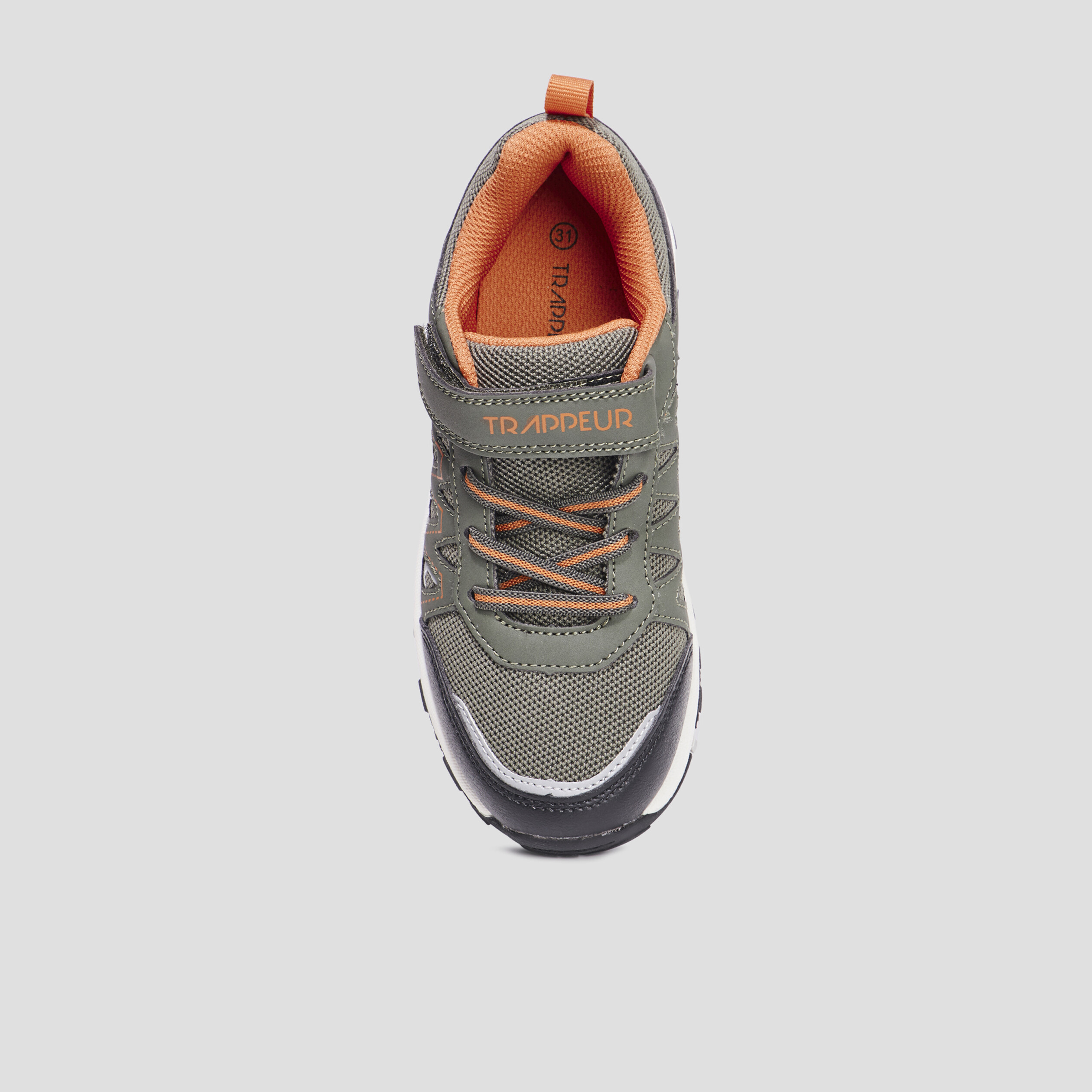 Baskets running scratchs Trappeur Rapen vert kaki garçon | La Halle