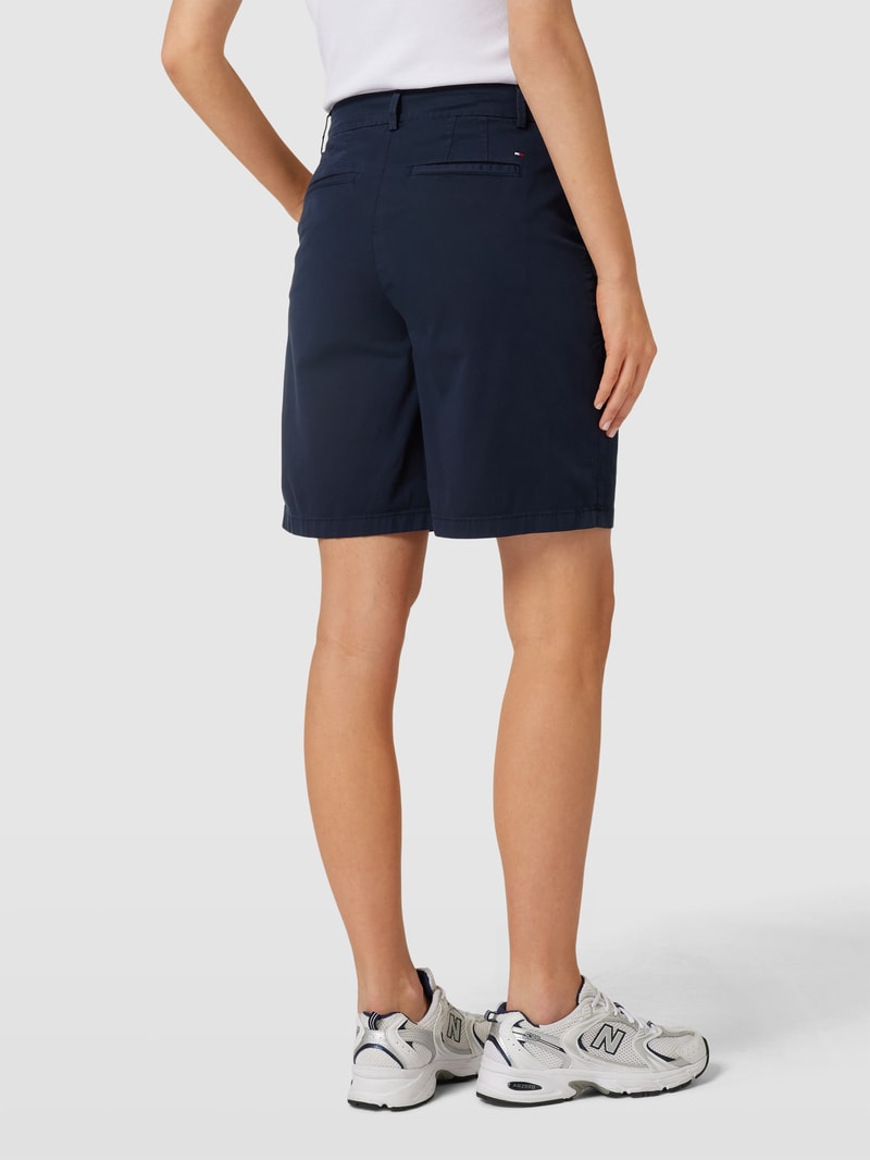 Chino-Shorts mit Label-Stitching in marineblau