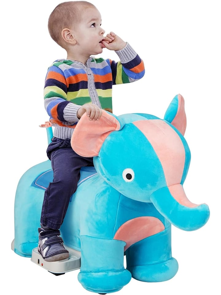 COSTWAY 6V Elektro Tierform Plüsch in Blau günstig kaufen 72 x 35 cm