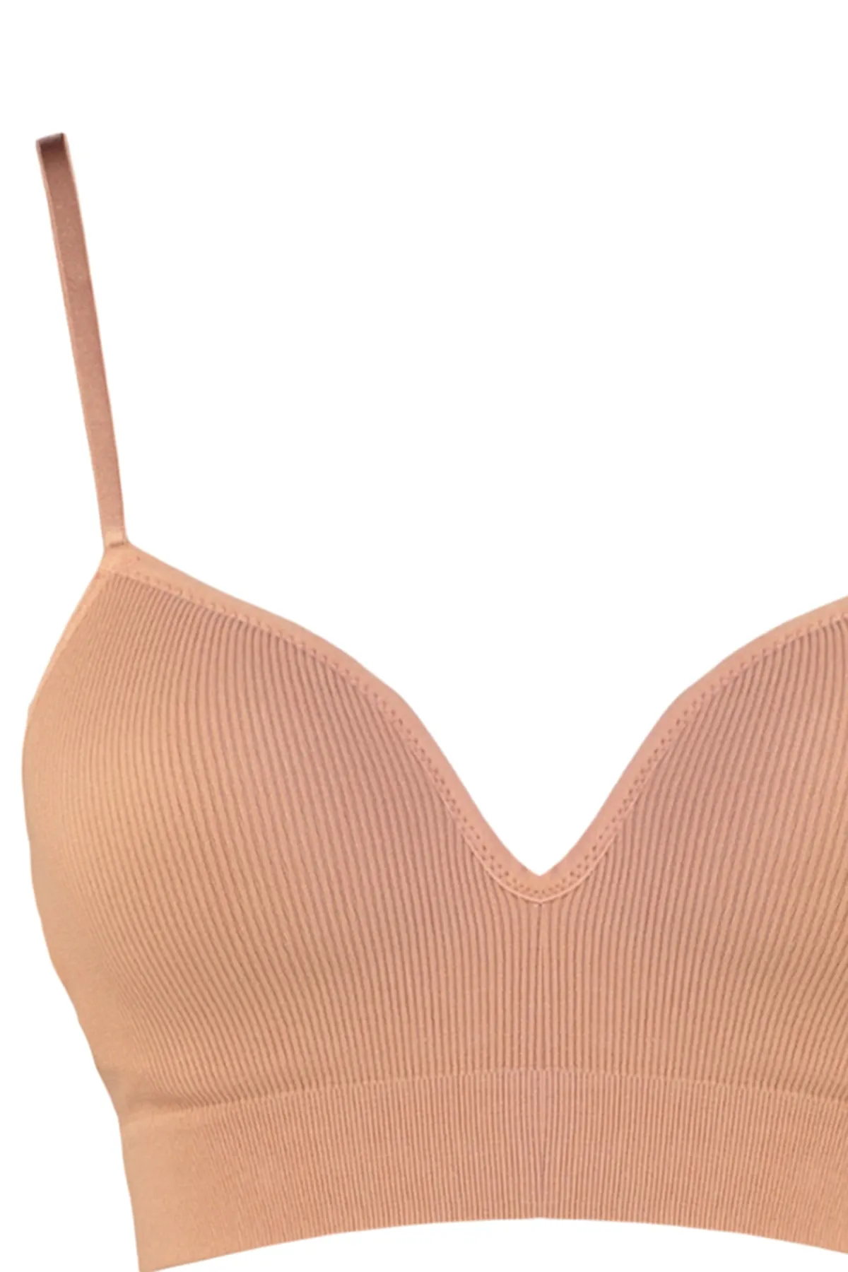 Trendyol Collection  Dunkle Haut Nahtlose/Nahtlose Strap bedeckt Bralette Strick-BH THMAW22SU0043
