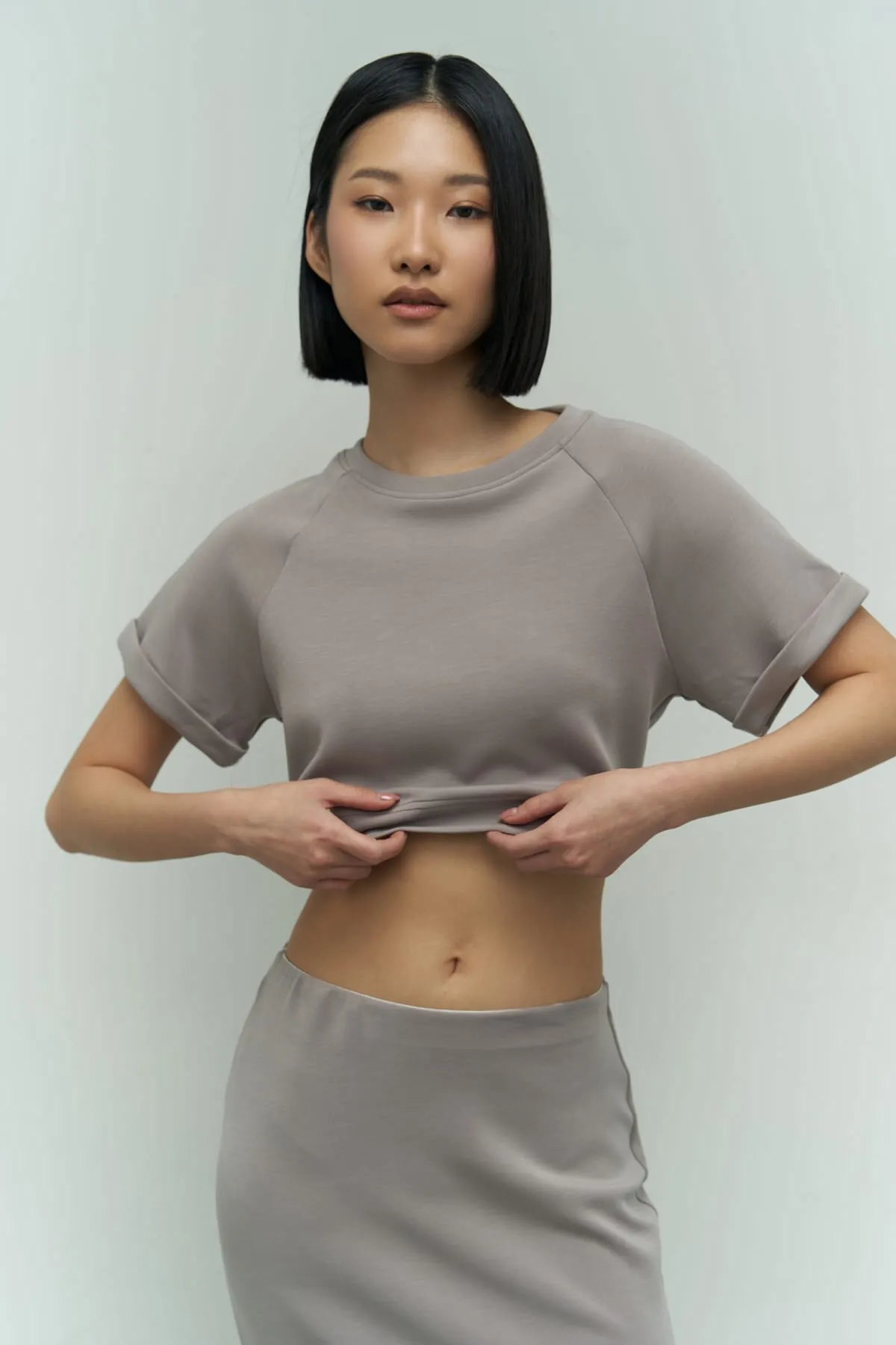 MAİ COLLECTİON  Paloma Nerz-Crop-Rock-Set