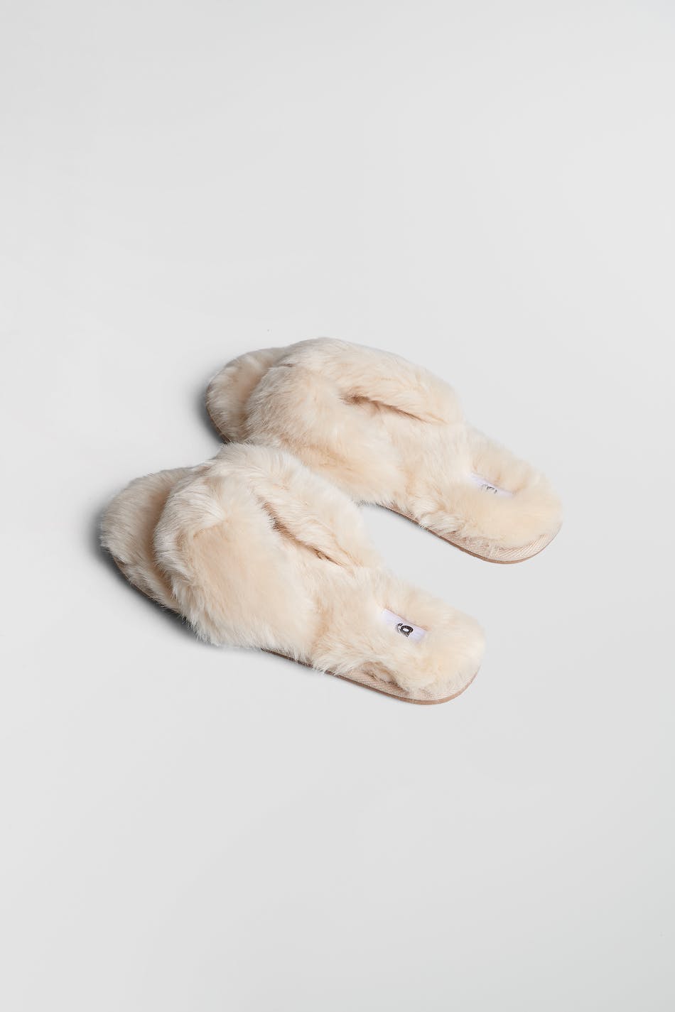 Faux fur flip-flop sandals