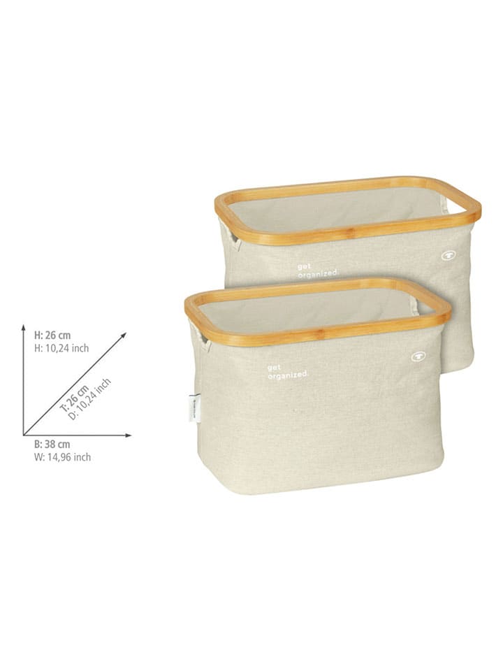 Tom Tailor 2er-Set: Aufbewahrungskörbe in Beige - (B)38 x (H)26 x (T)26 cm günstig kaufen onesize