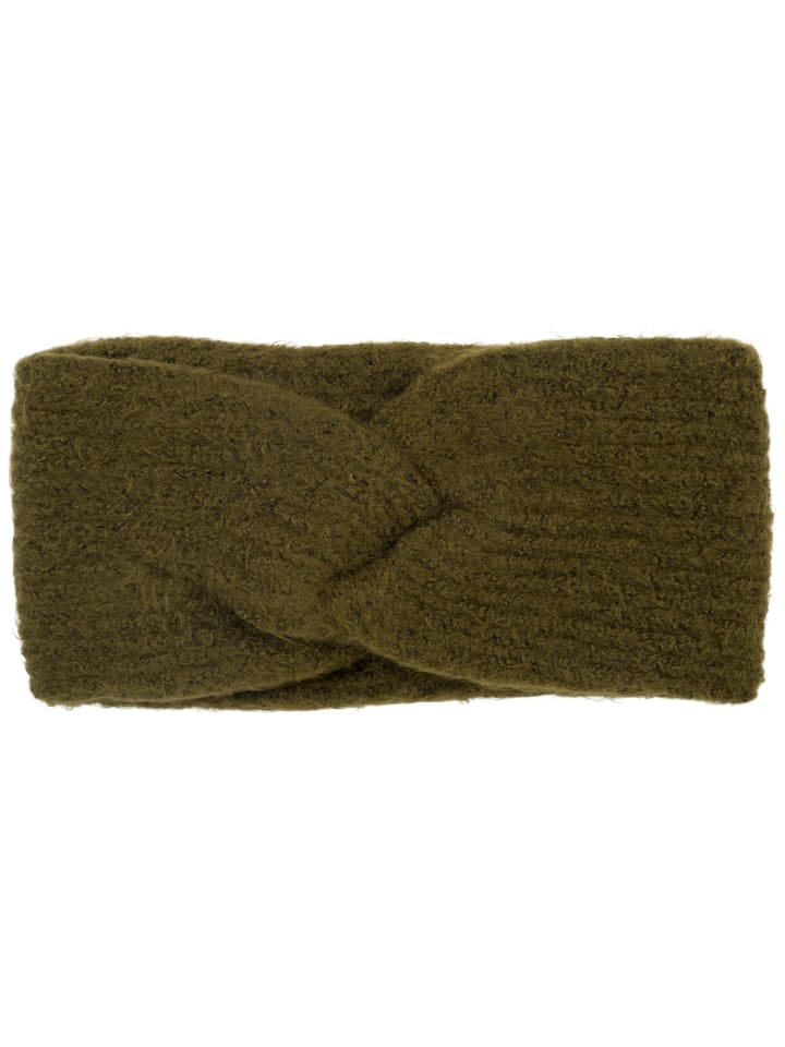 styleBREAKER Strick Stirnband mit Perlrippen Muster und Knoten in Oliv günstig kaufen onesize