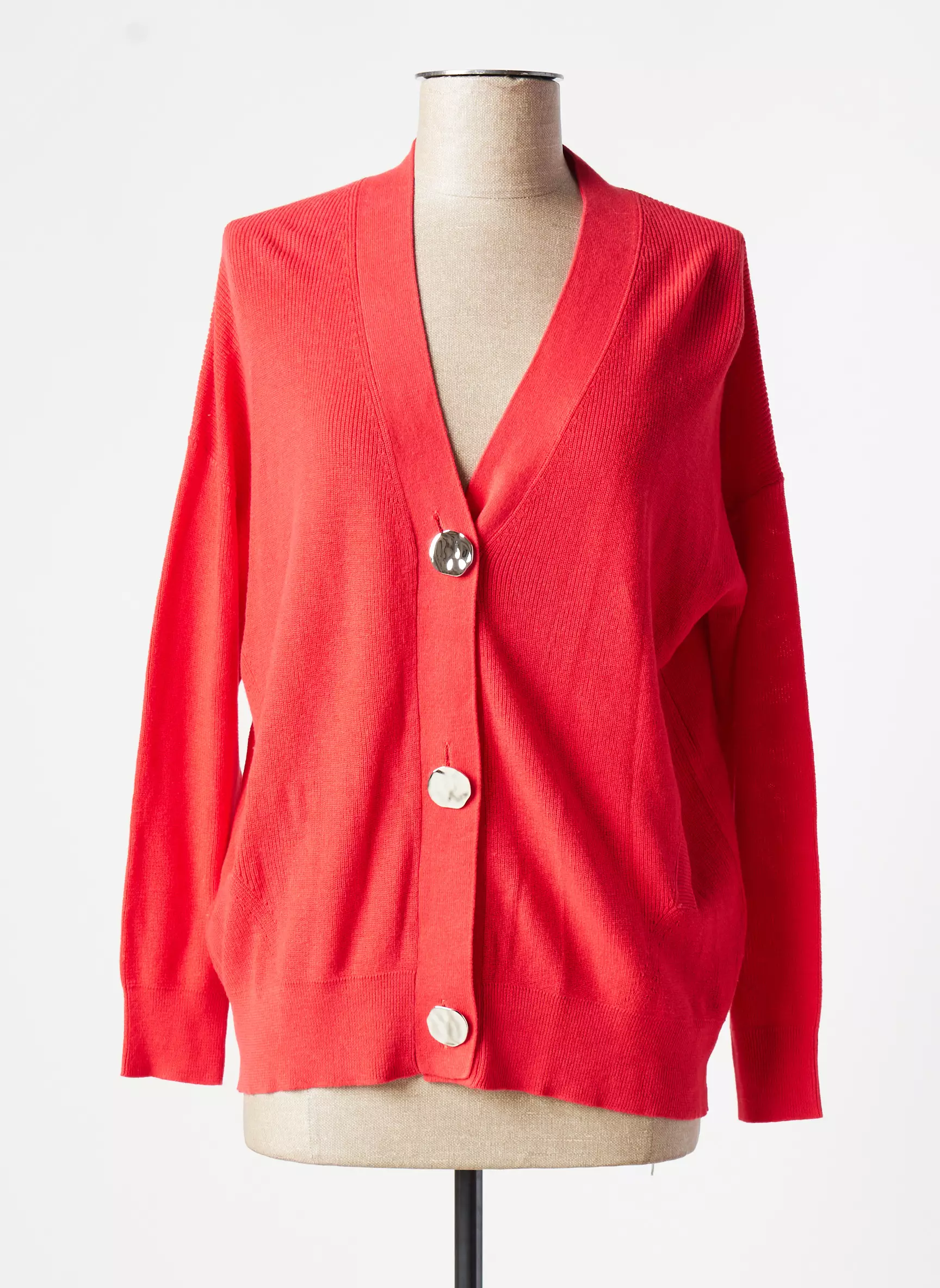 Rose Cardigans Femme couleur rouge