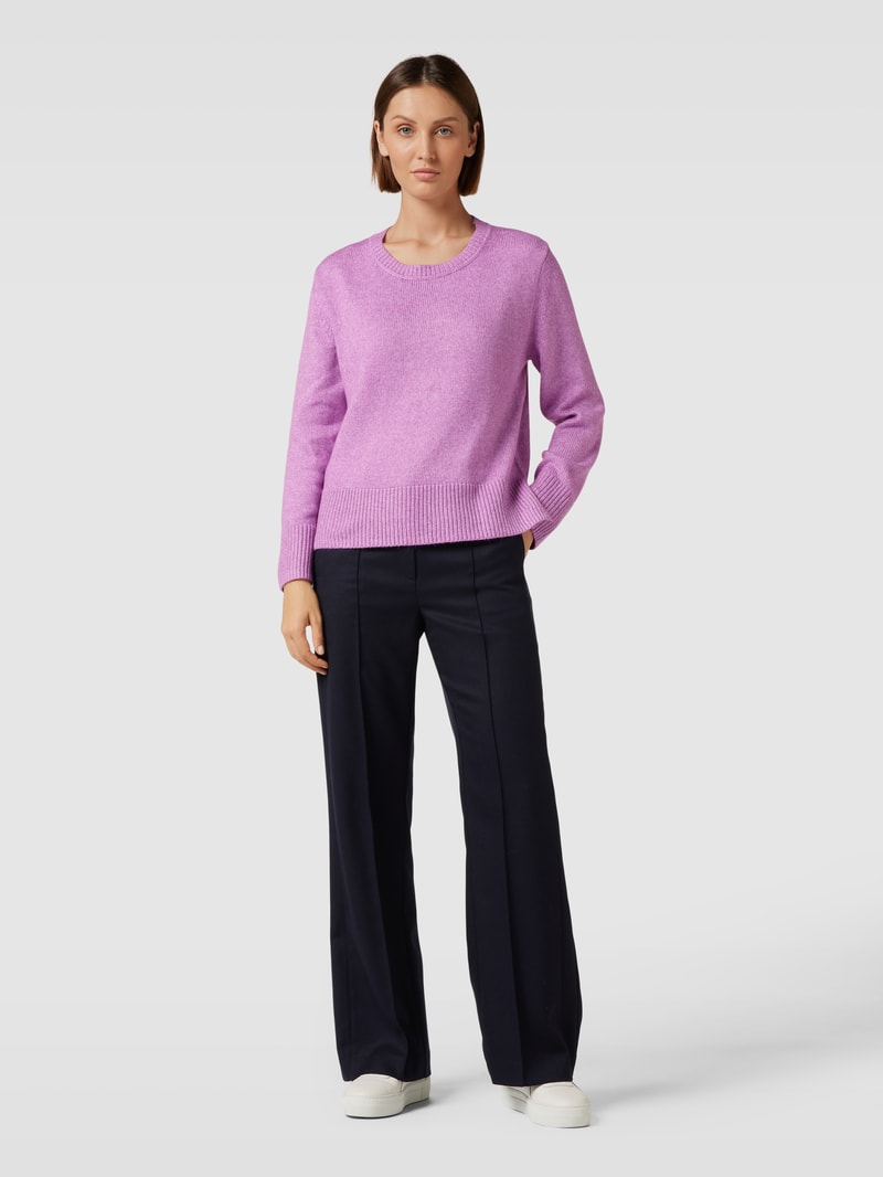 Strickpullover in melierter Optik in violett