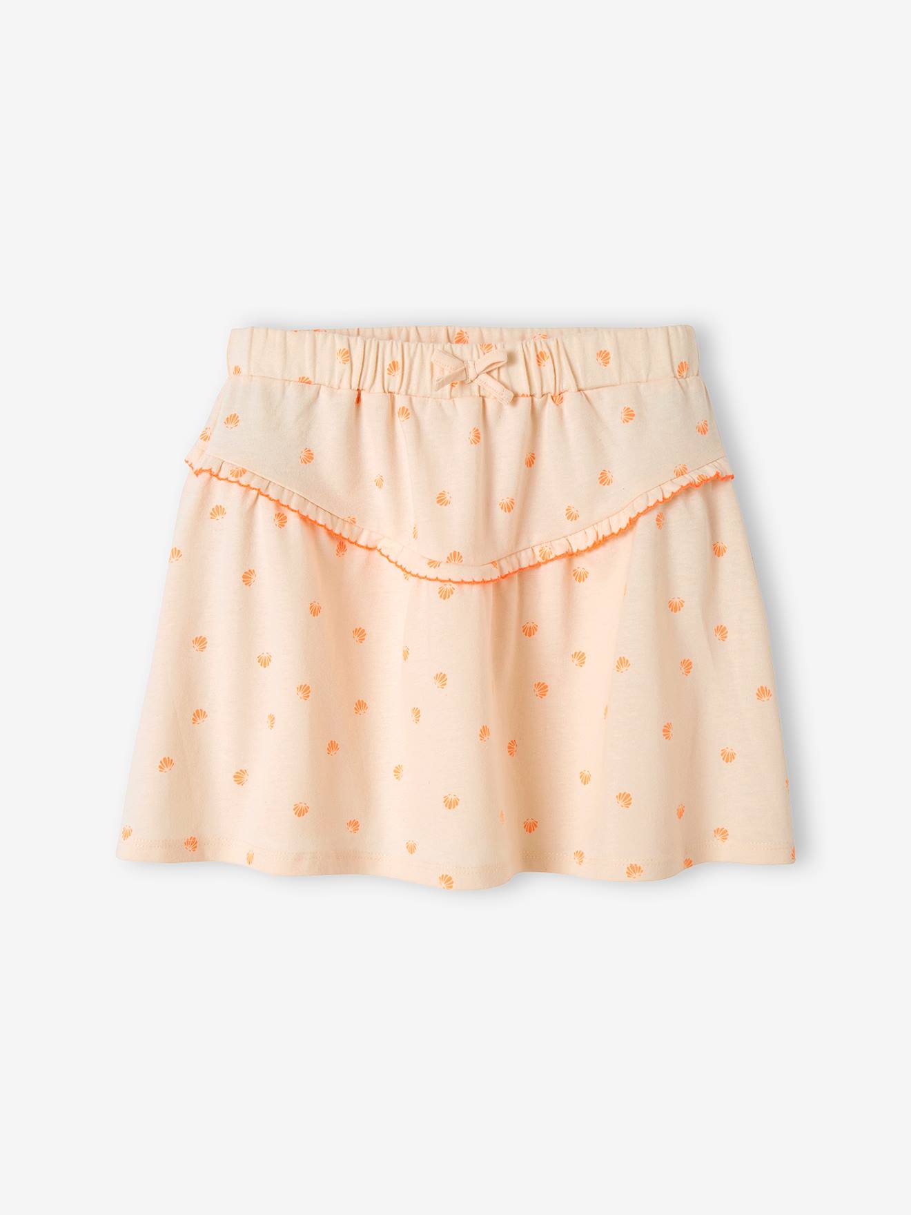 Jupe motifs coquillages fille rose imprimé
