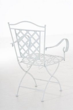 TPFGarden Gartenstuhl Athan - für Garten, Balkon, Terrasse - Farbe: weiß (Hochwertiger und stabiler Metallstuhl aus handgefertigtem Eisen, 1 St), Balkonstuhl, Bistrostuhl - Maße (TxBxH): 51 x 56 x 93cm