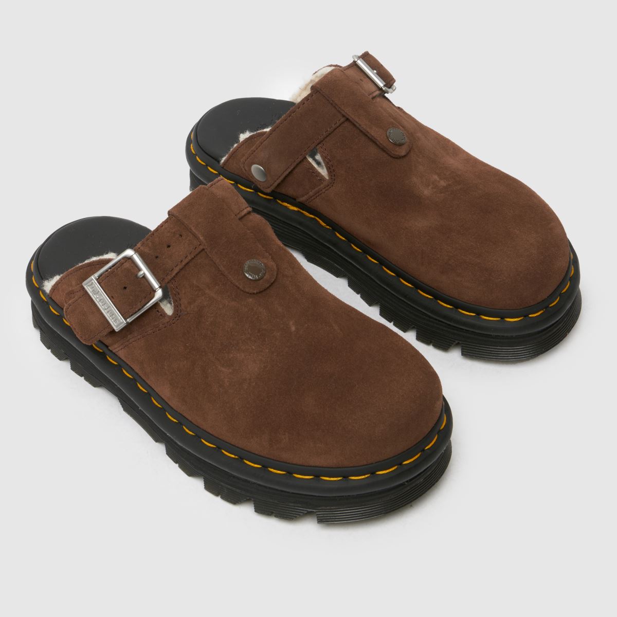 Dr. Martens zebcakk bélésű öszvér szandál sötétbarna színben