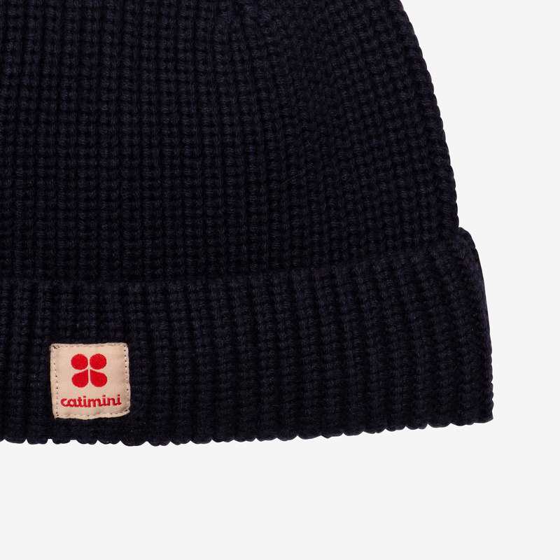 Bonnet enfant tricot côtes marine bleu mixte Catimini