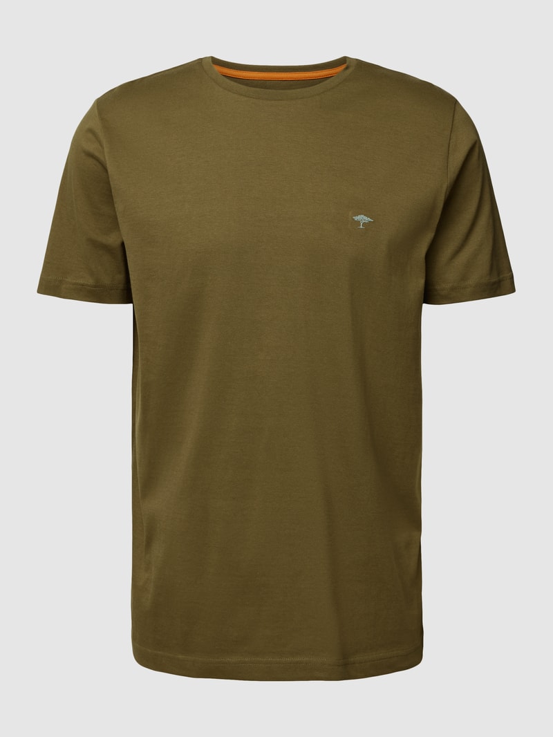 T-Shirt mit Rundhalsausschnitt in olivgrün