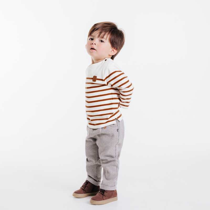 T-shirt marinière marron bébé garçon
