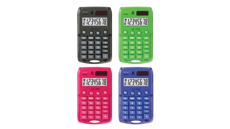 Rebell Taschenrechner Starlet 8-stellig farblich sortiert