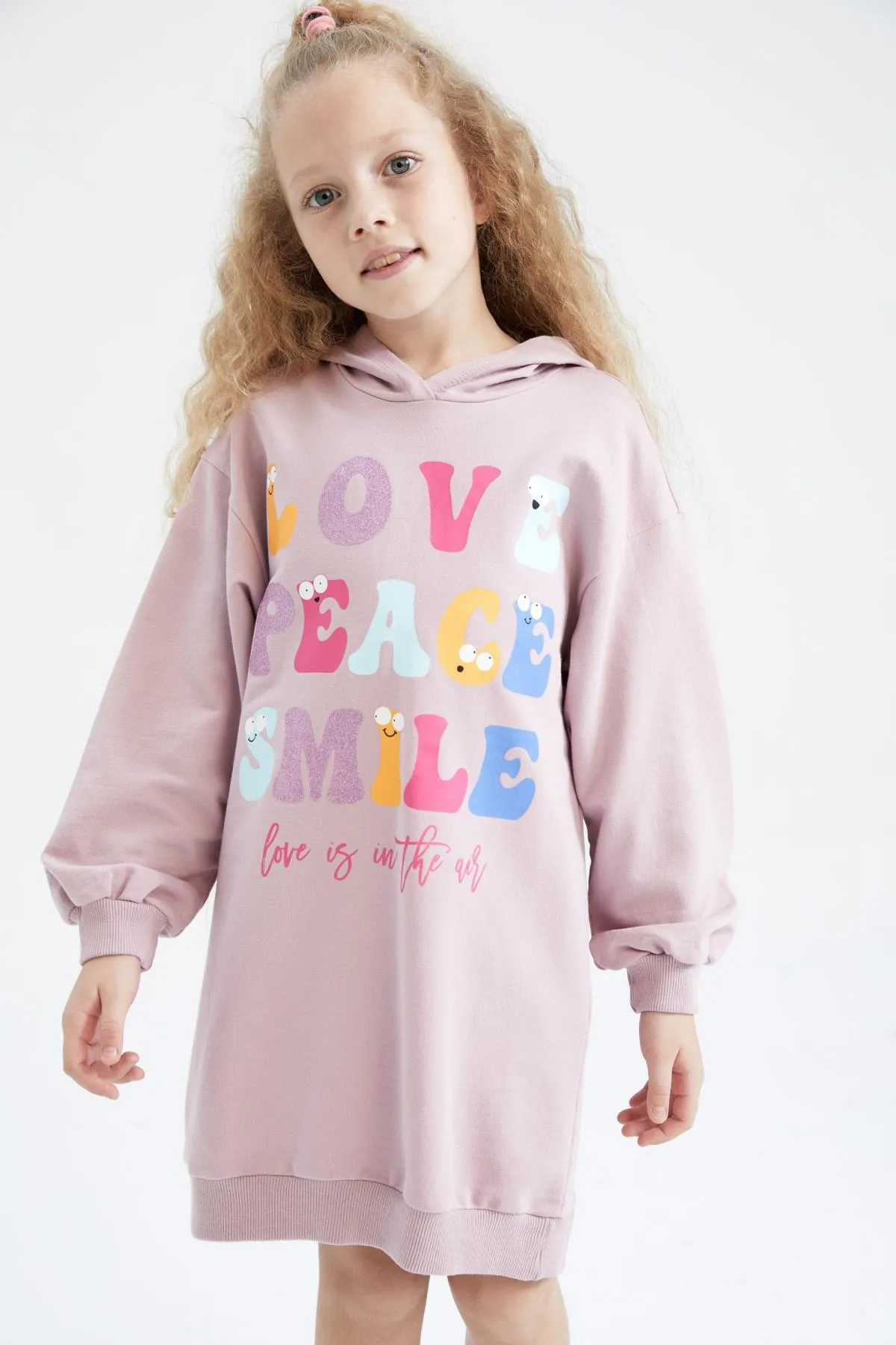 DeFacto  Bedrucktes Sweatshirt-Kleid mit Kapuze für Mädchen