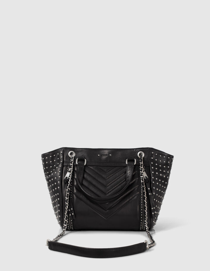 Sac cabas 1440 Medium Rock noir cuir clouté Femme