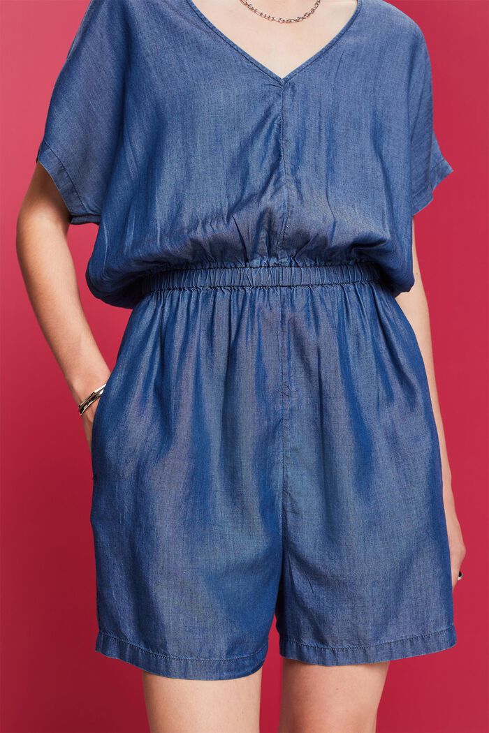 Kurzer Einteiler in Jeans-Optik, TENCEL™