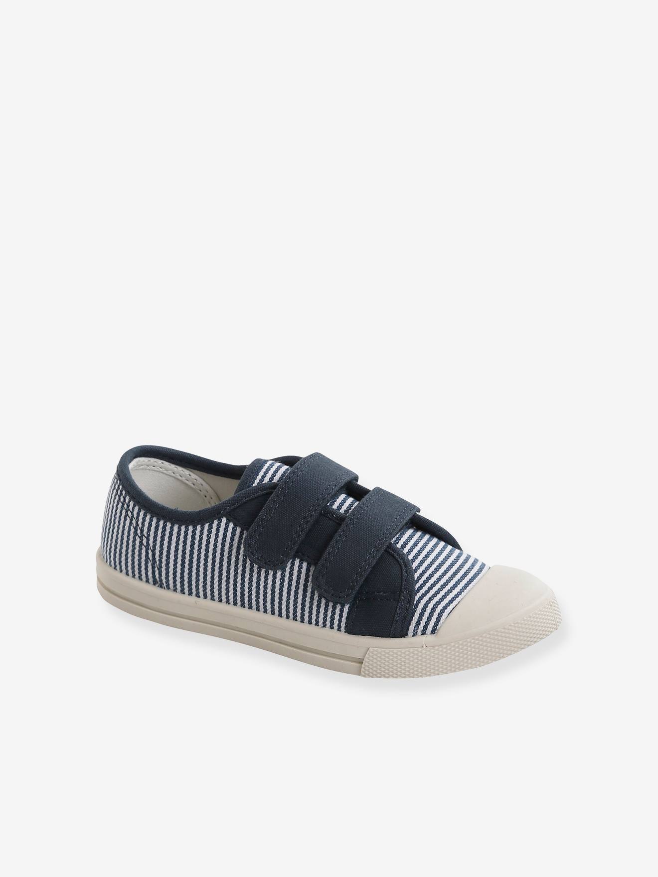 Baskets scratchées en toile enfant moutarde