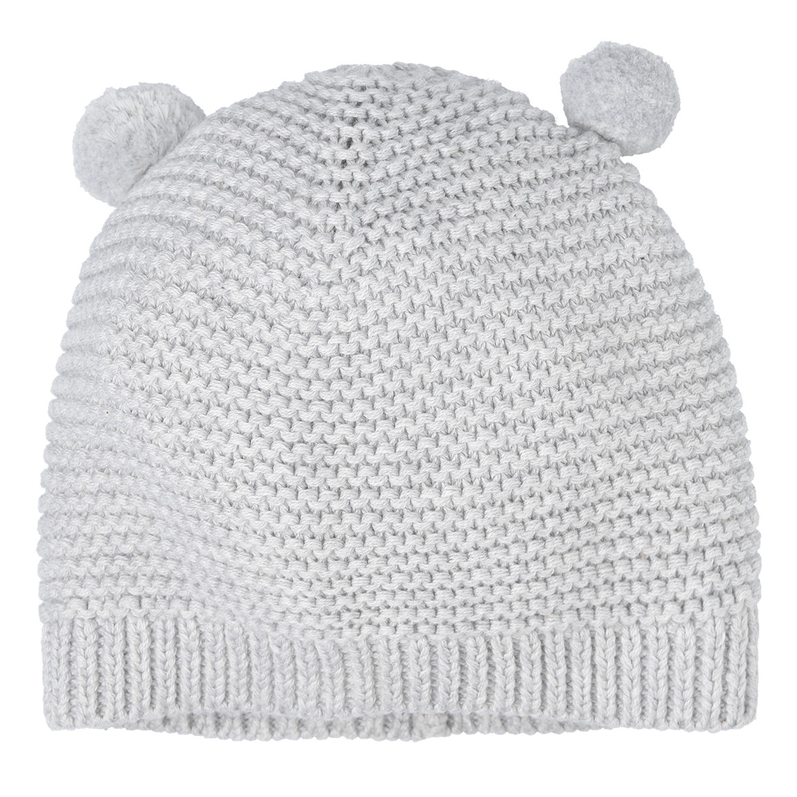 Baby Strickmütze mit Bommeln
