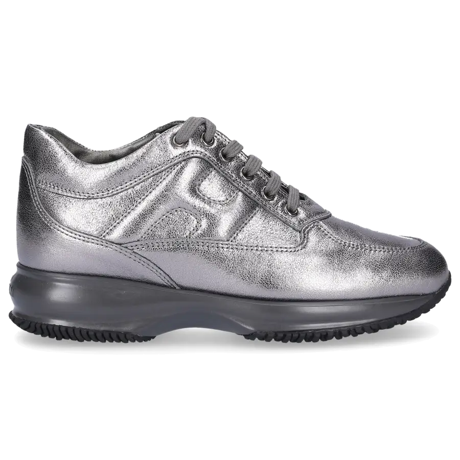 Hogan - Sneaker low Kalbsleder Logo silber - grau