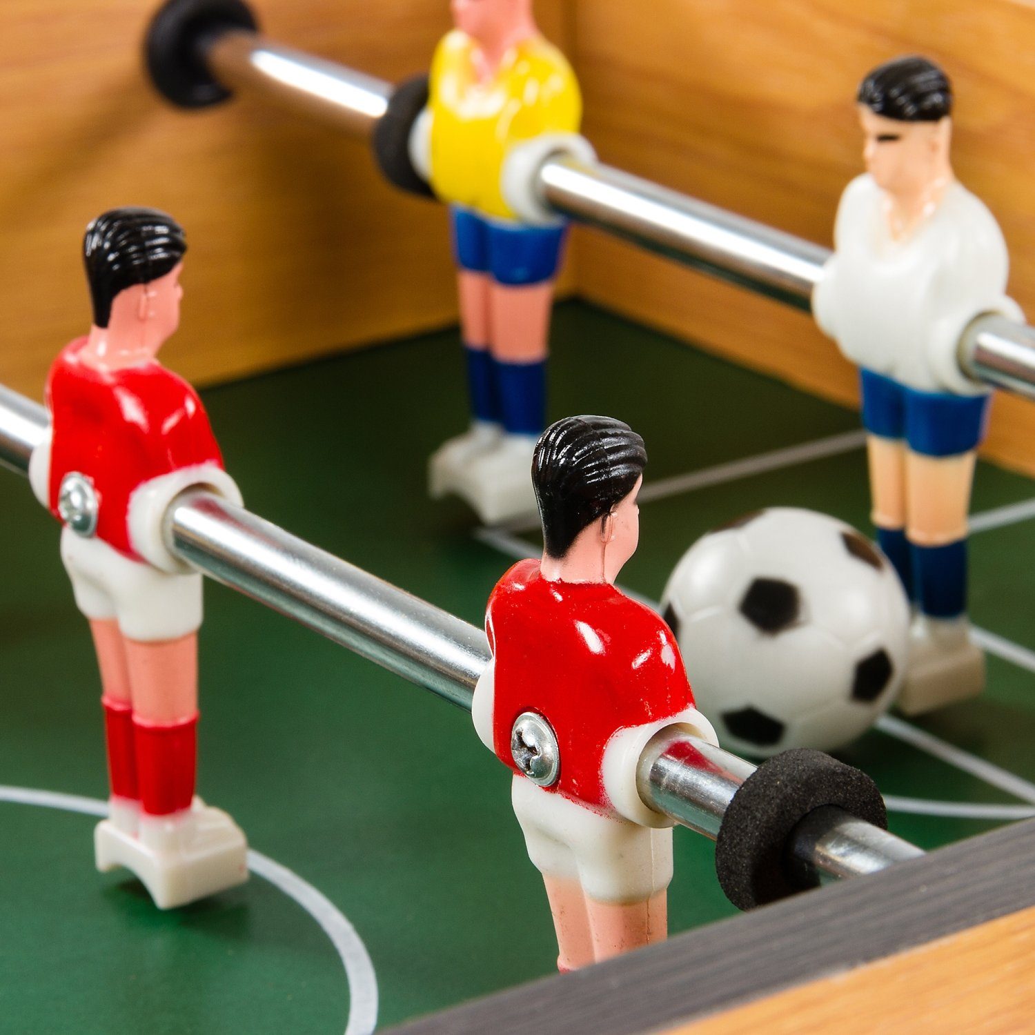 GAMES PLANET Mini-Tischkicker Mini Kicker Tischfußball „Dundee“, Tischkicker, Maße: 51x31x8 cm, Gewicht: 2,6 kg, 4 Dekorvarianten
