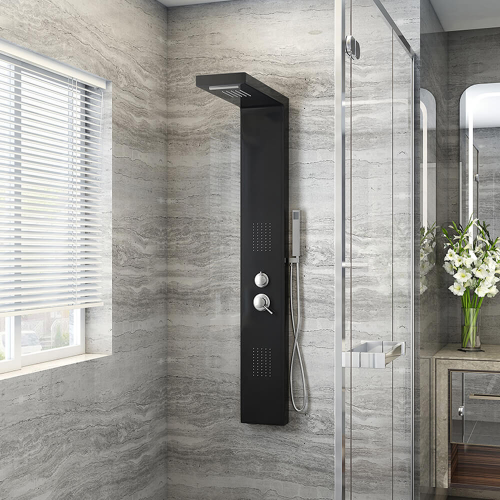 Home Deluxe Duschpaneel CASCATA - black