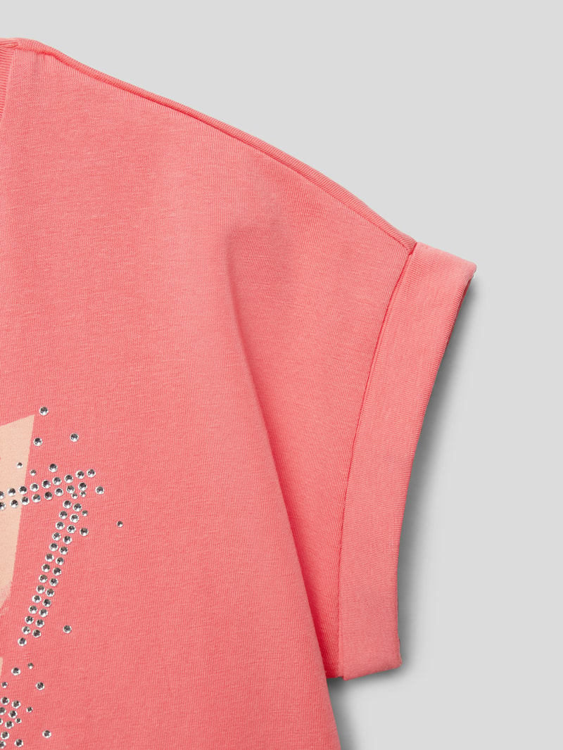 T-Shirt mit Label-Detail in pink