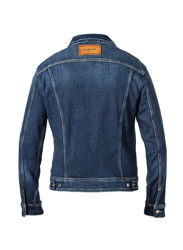Replay, Jeansjacke, Bio Baumwoll-Stretch, dunkelblau
