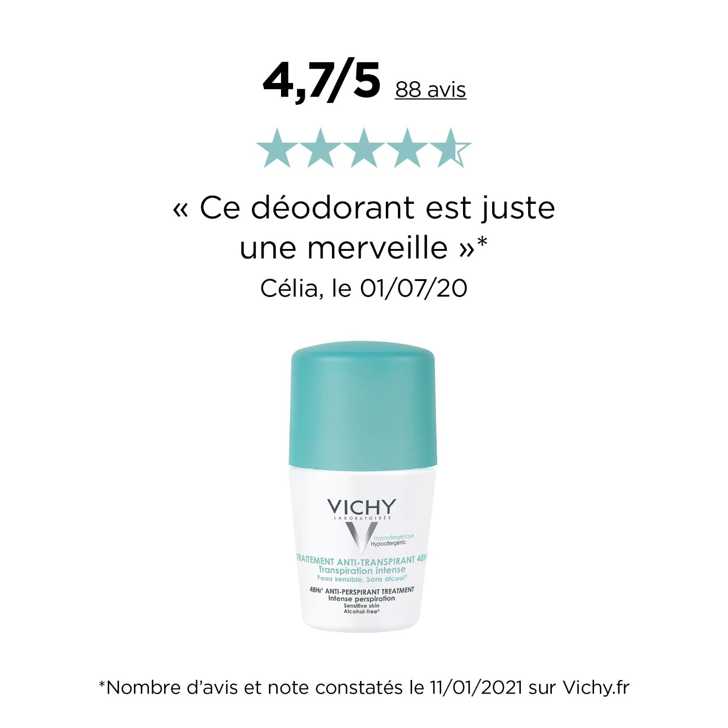Vichy Lot*2 roll-on antiperspirant