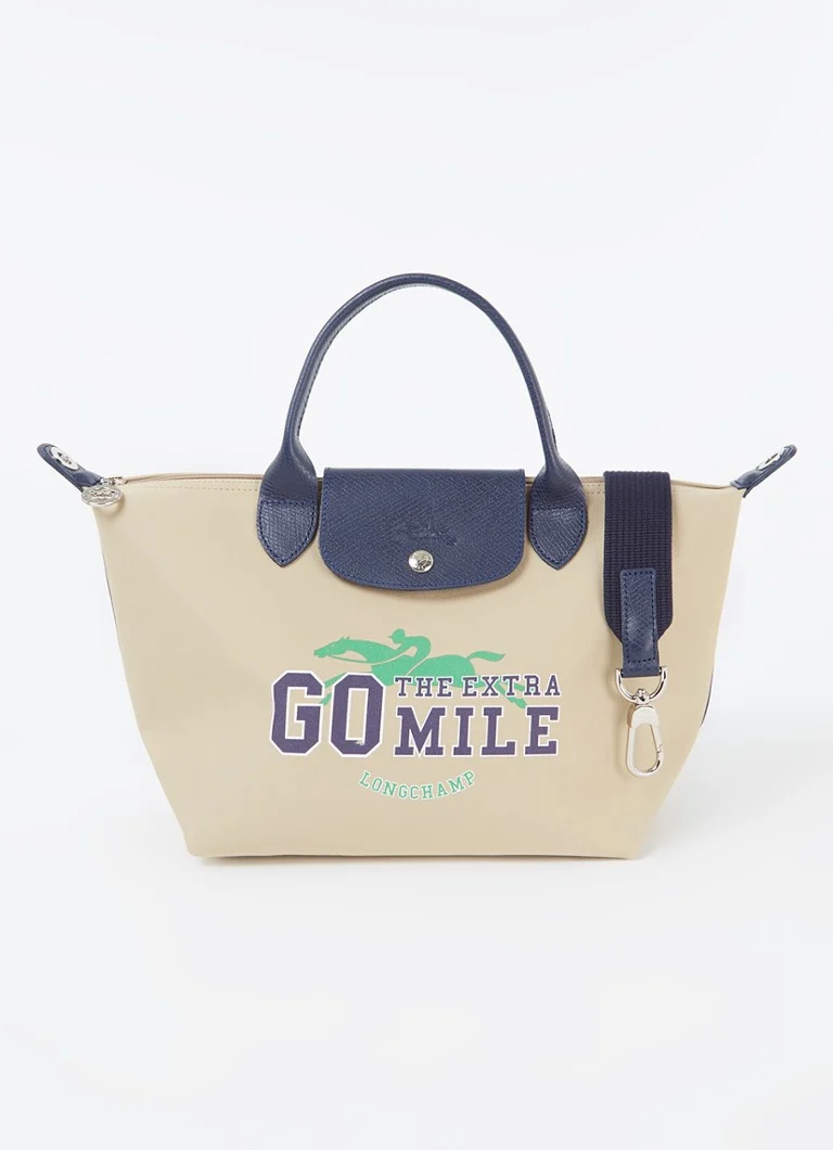 Longchamp  Le Pliage Collection S crossbodytas van canvas met leren details