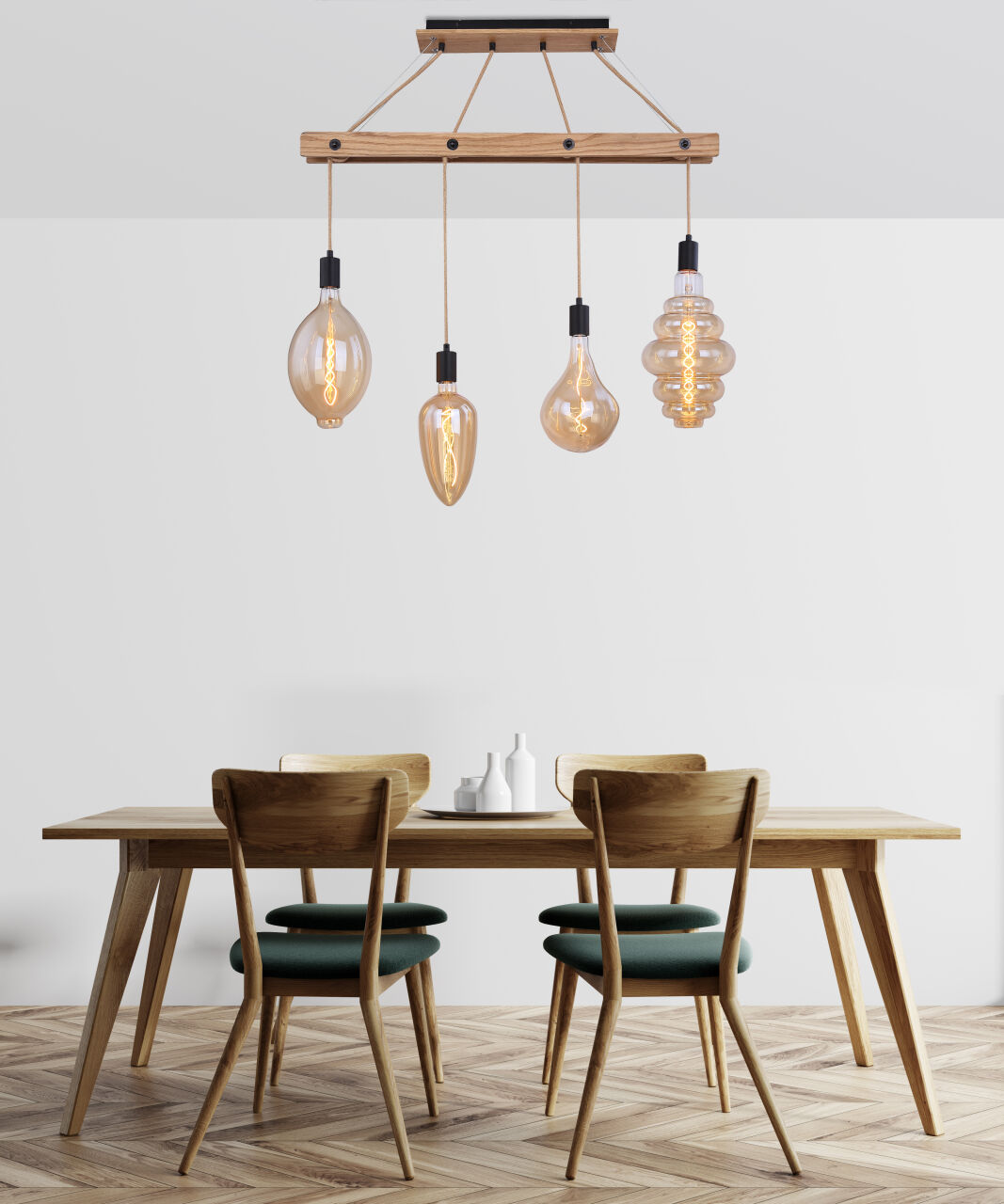 Globo Lighting - VISSO - Hängeleuchte Metall schwarz matt, 4x E27