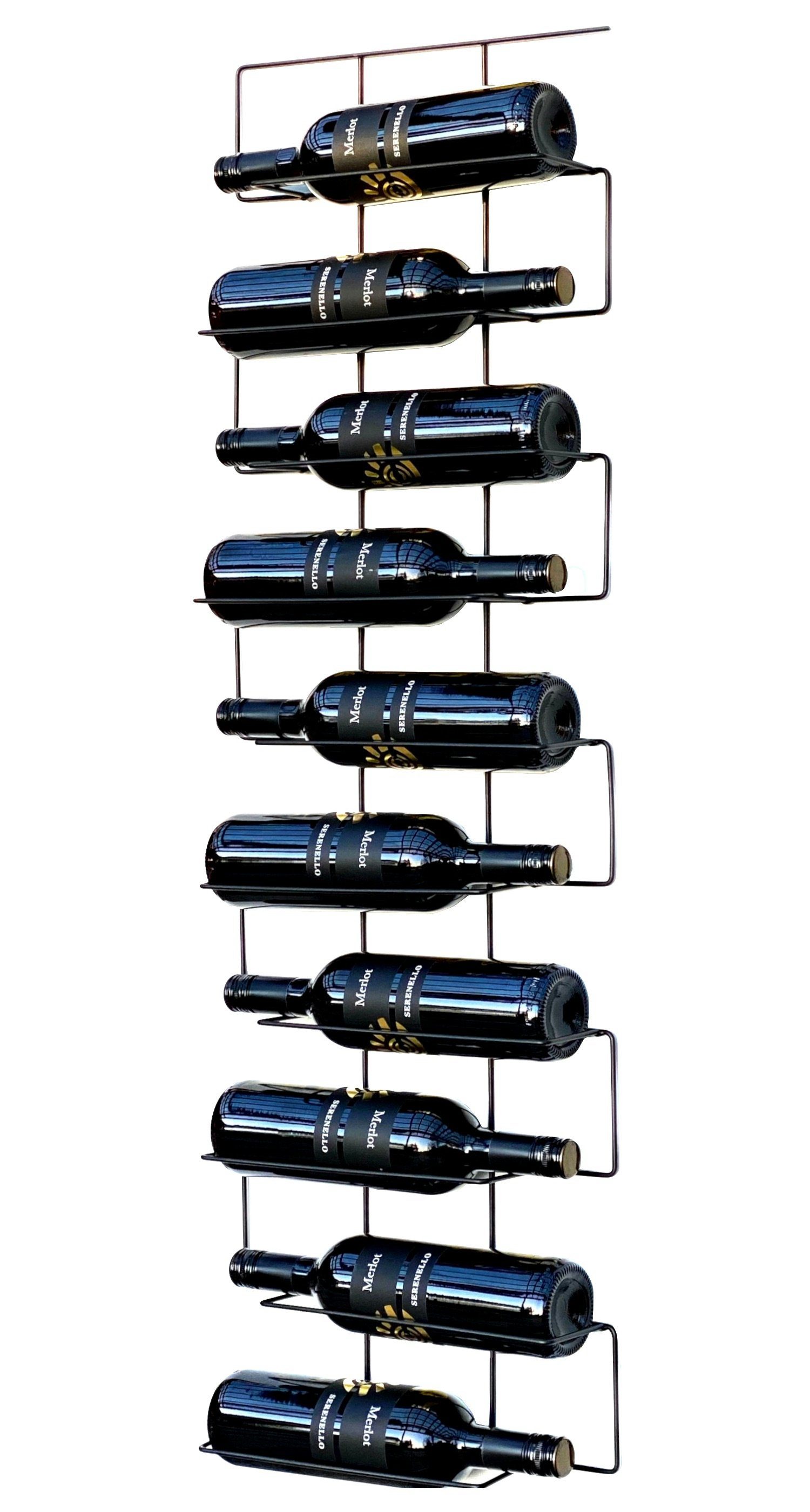 DanDiBo Weinregal Weinregal Metall Schwarz Wand Schmal 96136 Flaschenregal Flaschenständer Flaschenhalter