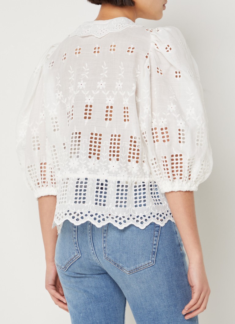 Maje Tunic with openwork detail and floral embroidery
