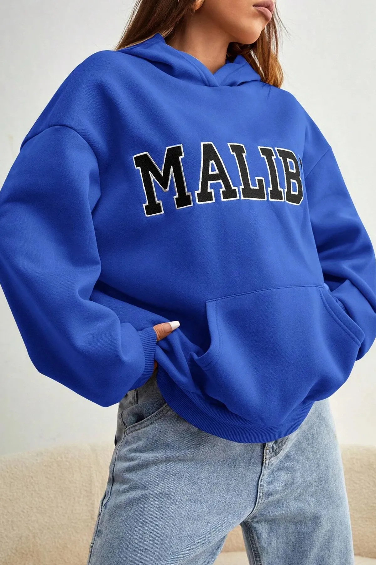 uyguntarz  Unisex-Sweatshirt mit Malibu-Aufdruck in Übergröße