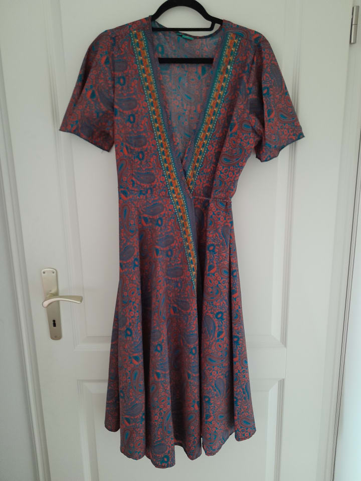 Aller Simplement Kleid in Orange/ Türkis günstig kaufen 38/40
