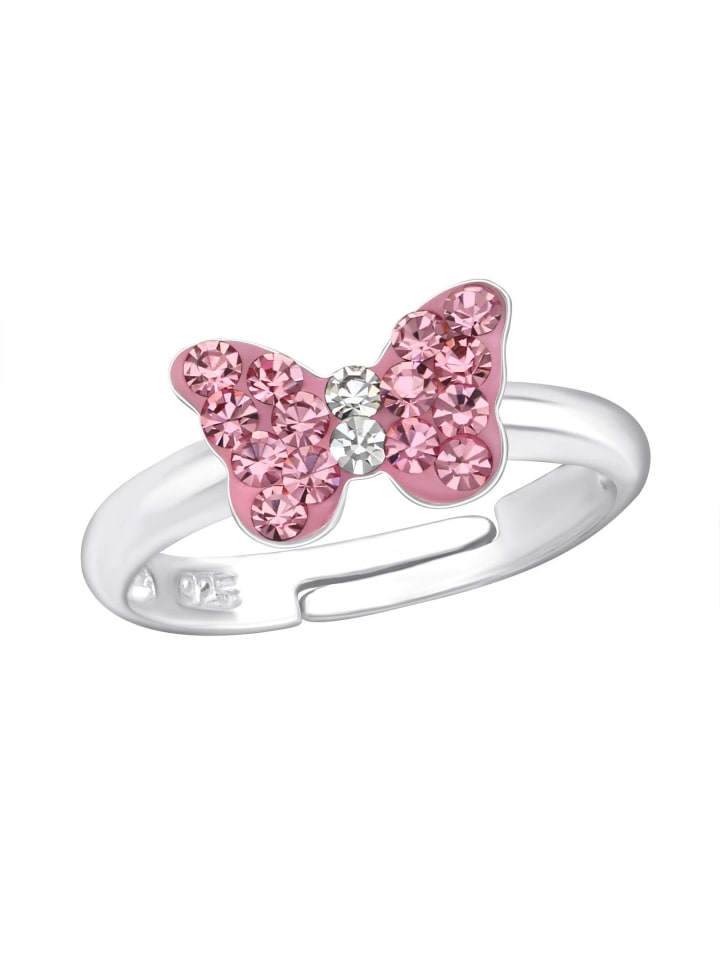 schmuck23 Ring 925 Silber Schmetterling in Pink günstig kaufen onesize