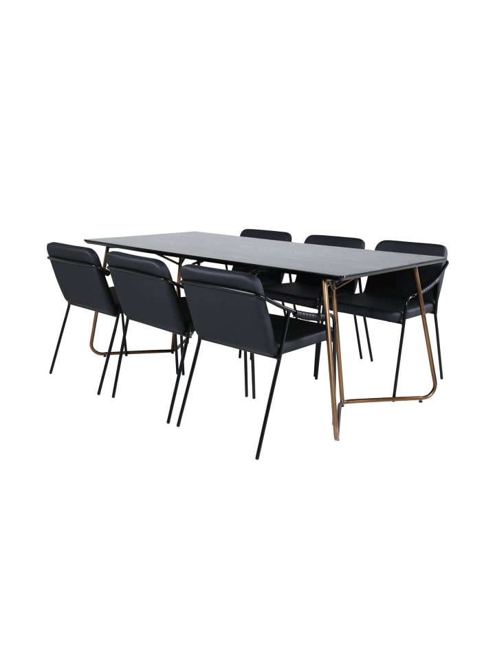 ebuy24 Essgruppe Pippi 13 (7-teilig) Schwarz 90 x 190 cm günstig kaufen onesize