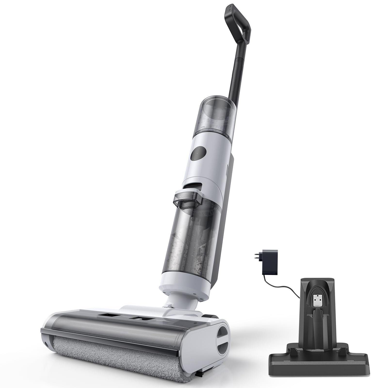 JONR Nass-Trocken-Akkusauger ED12, 200,00 W, Ultraleicht, 30-Minuten, Intelligente Nass-Trocken-Technologie und automatische Reinigungsfunktion, verbessertes Kantenreinigungsdesign, geeignet für Harte Böden