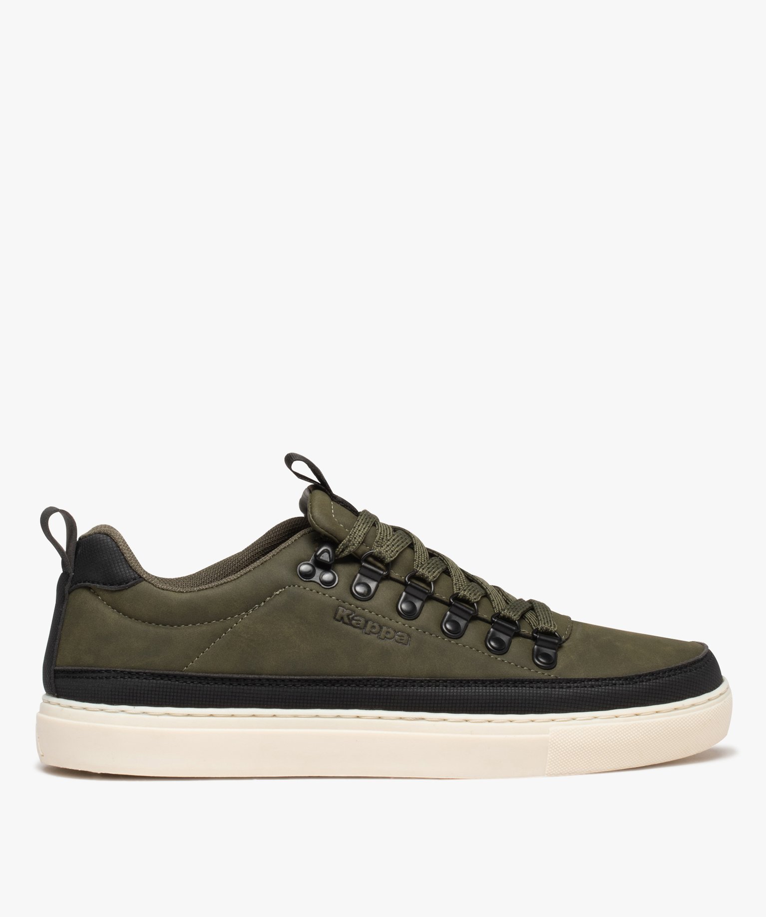 Baskets homme unies style décontracté à crochets - Kappa kaki | GEMO