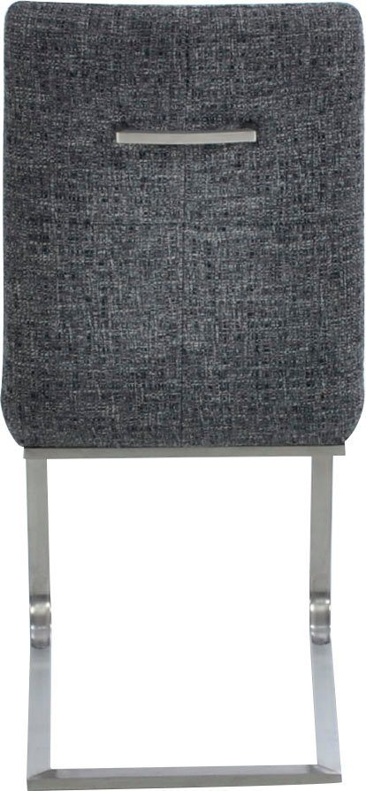 K+W Komfort & Wohnen Freischwinger Giacomo II (Set, 2 St), mit Metallgriff am Rücken, Sitz und Rücken gesteppt in Materialmix