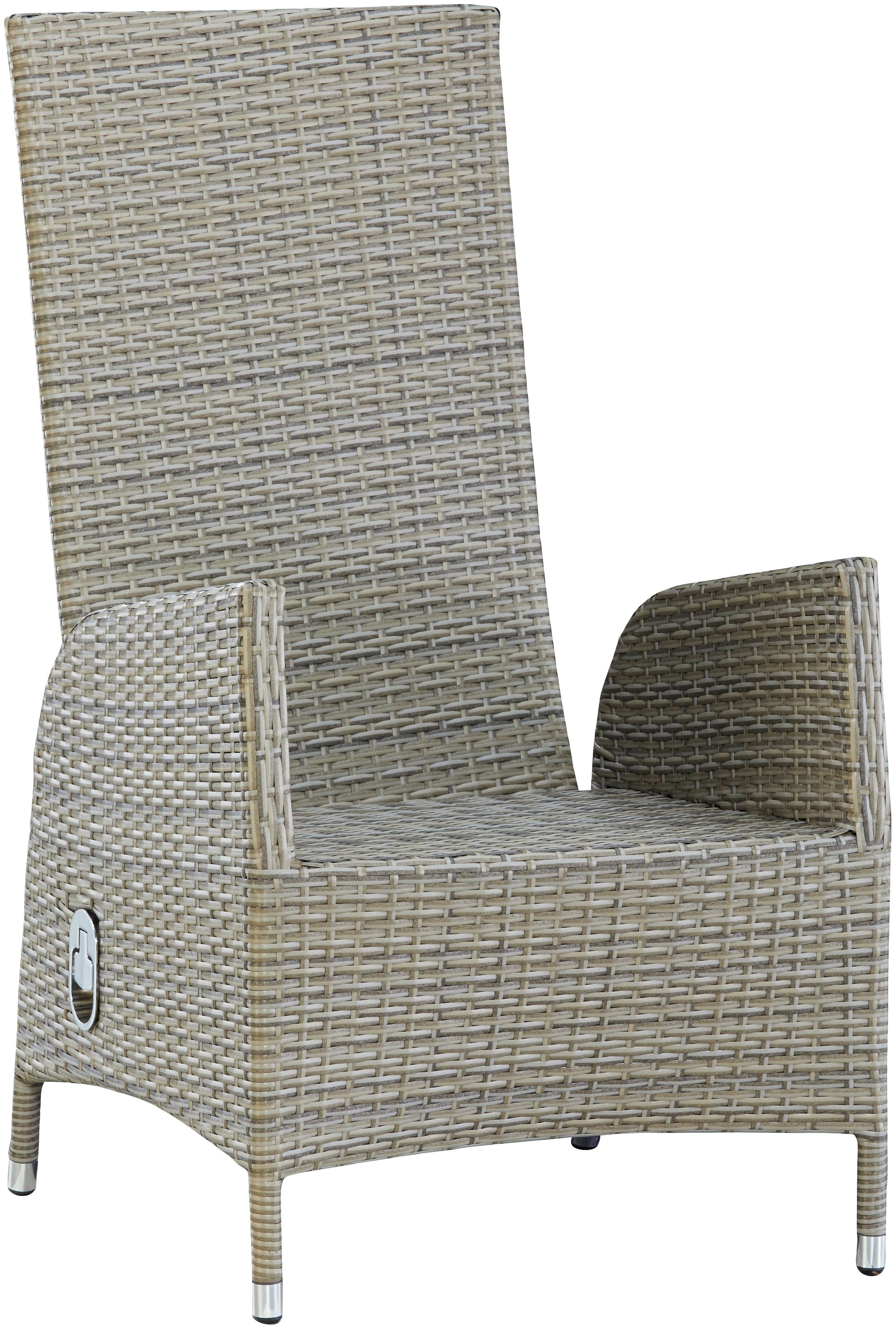KONIFERA Garten-Essgruppe Alva, (Set, 13-tlg., Alu, Polyrattan), 6x Stuhl, 1 Tisch ausziehbar 205-275 cm