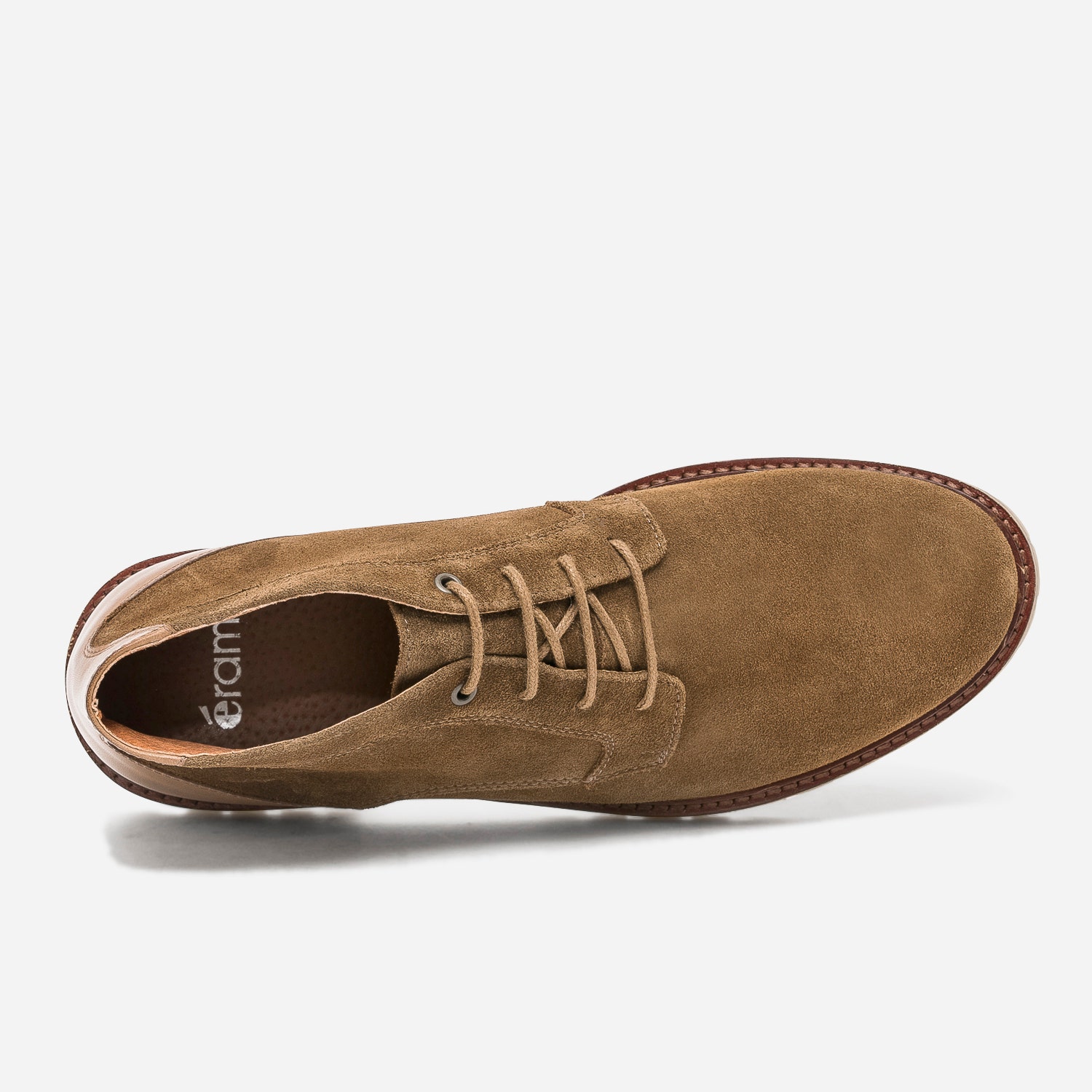 Derby marron en cuir velours tige mi-haute