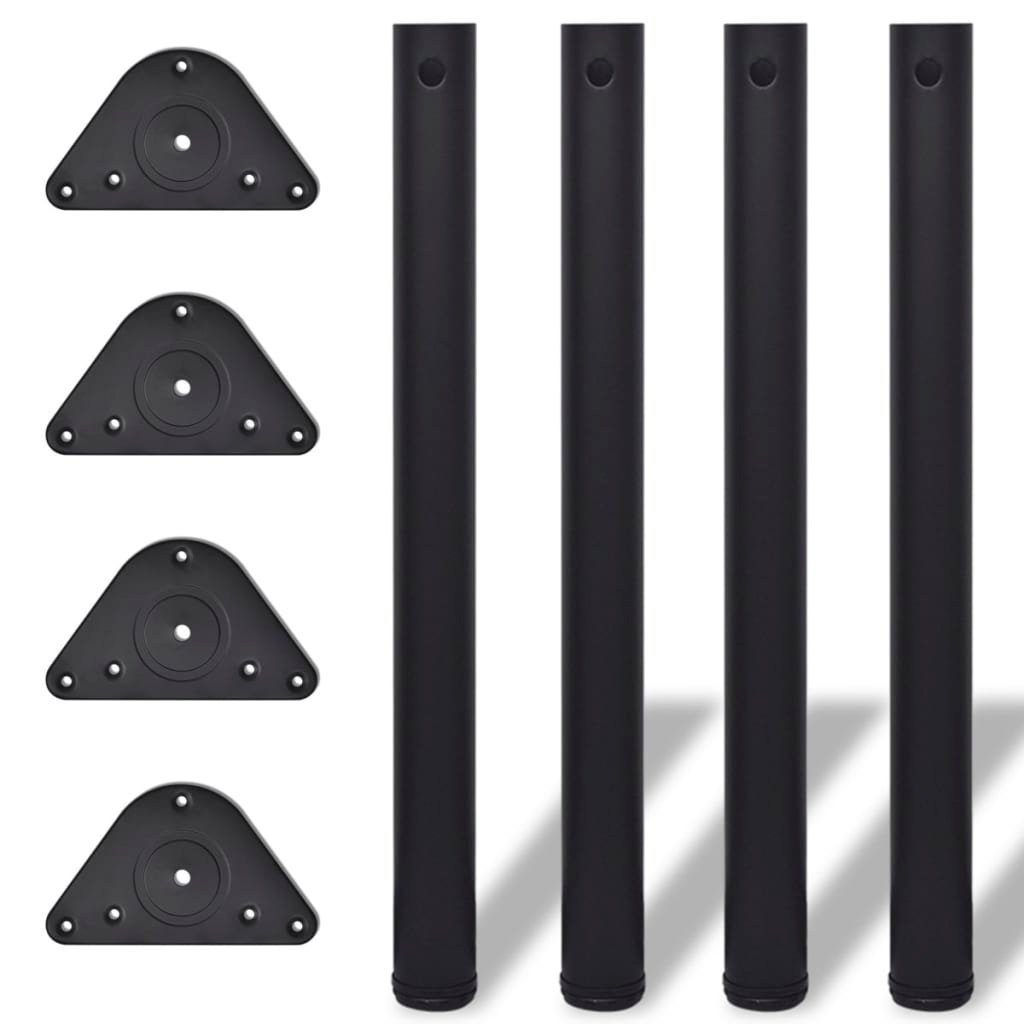 vidaXL Tischbein 4x höhenverstellbares Tischbein Schwarz 710 mm