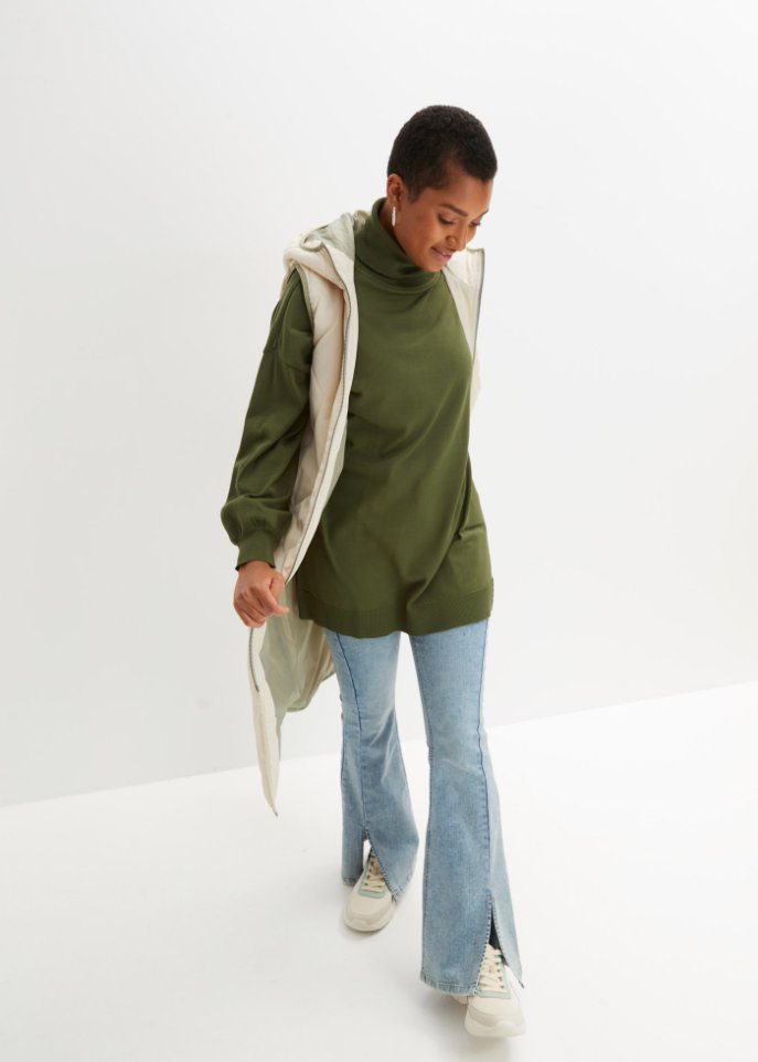Langer Rollkragenpullover