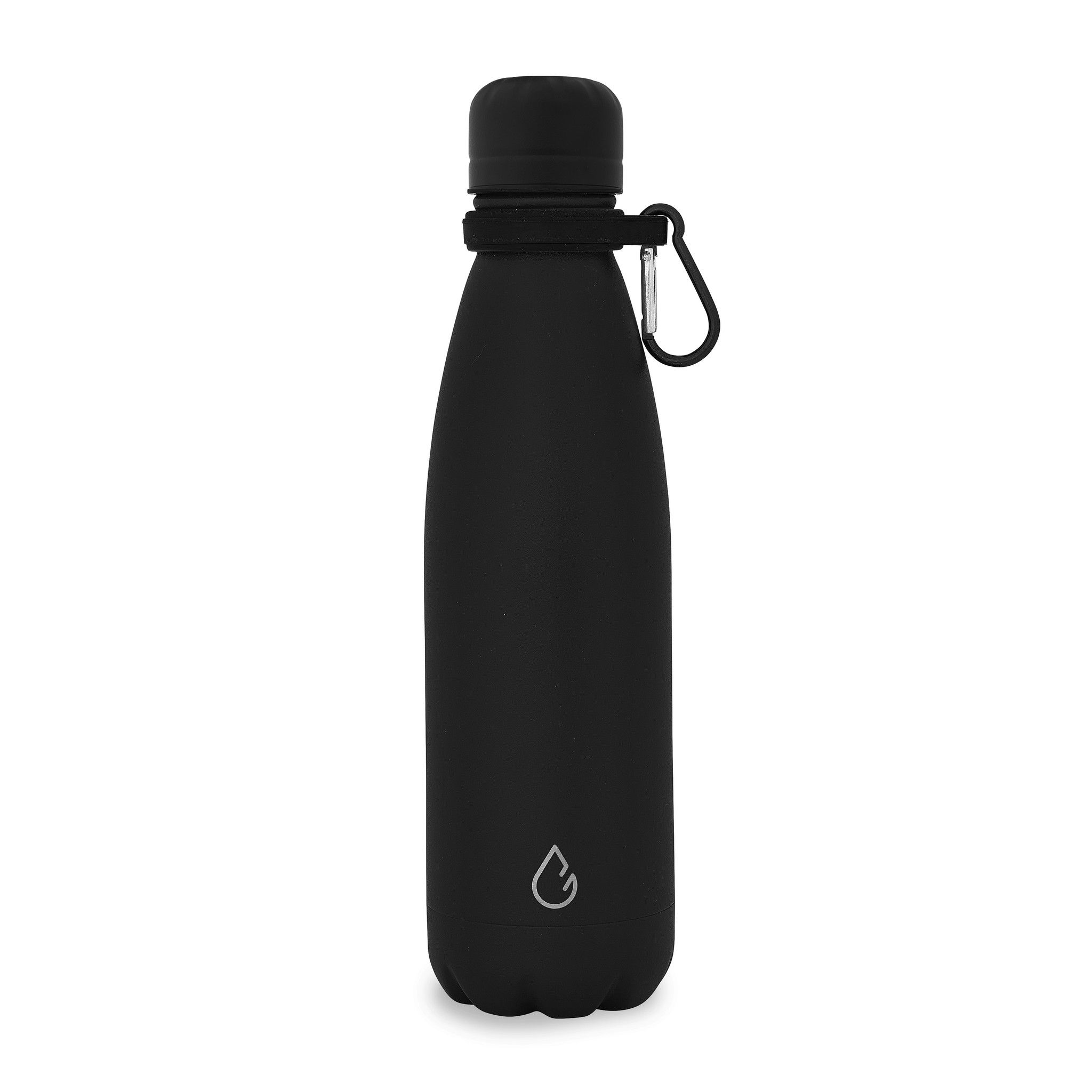 Wattamula Luxus Design Öko Edelstahl 500-ml-Wasserflasche mit Tragekarabiner