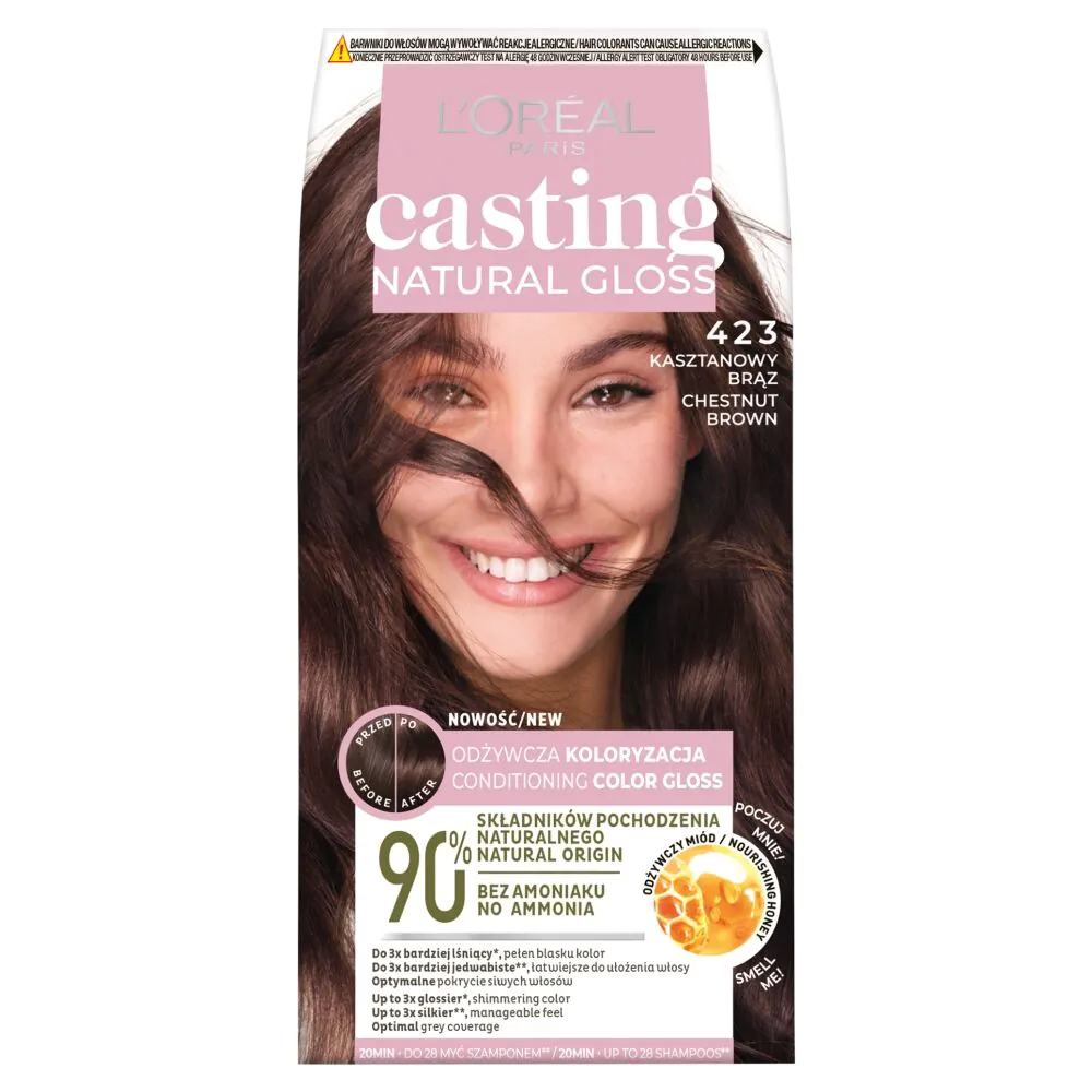 Casting Natural Gloss plaukų dažai, 423 kaštoninė ruda