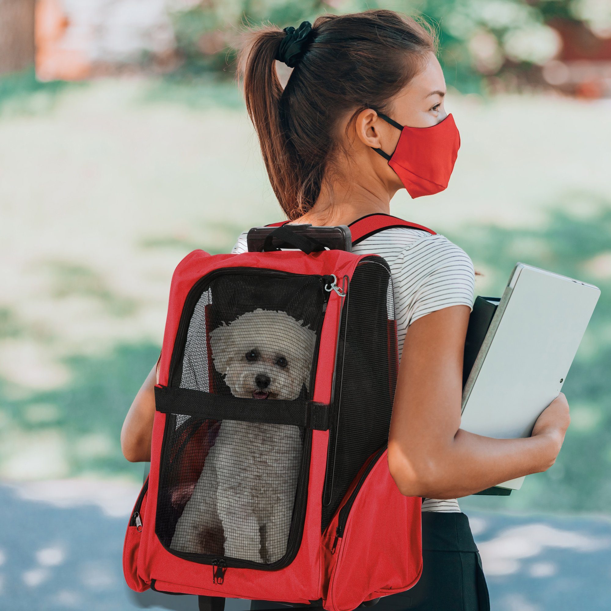 PawHut Tiertransportbox 2 in 1 Hundetasche bis 9 kg