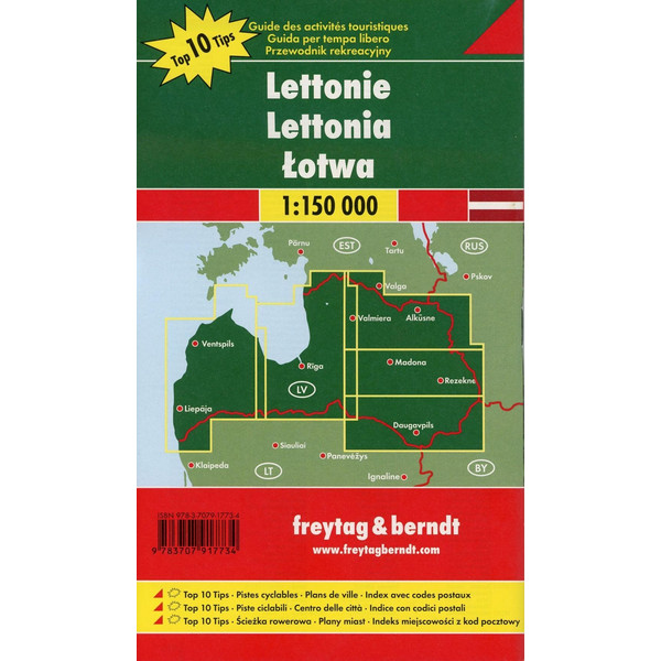 Lettland, Autokarten Set 1:150.000, Top 10 Tips - Straßenkarte