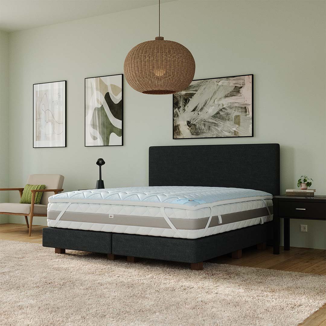 Topper Topper Hannes Top Cool, RIBECO, 4 cm hoch, Viscoschaum, (Wendetopper mit kühlendem Effekt, 4 cm hoch), Matratzenauflage Matratzenschoner Allergikergeeignet