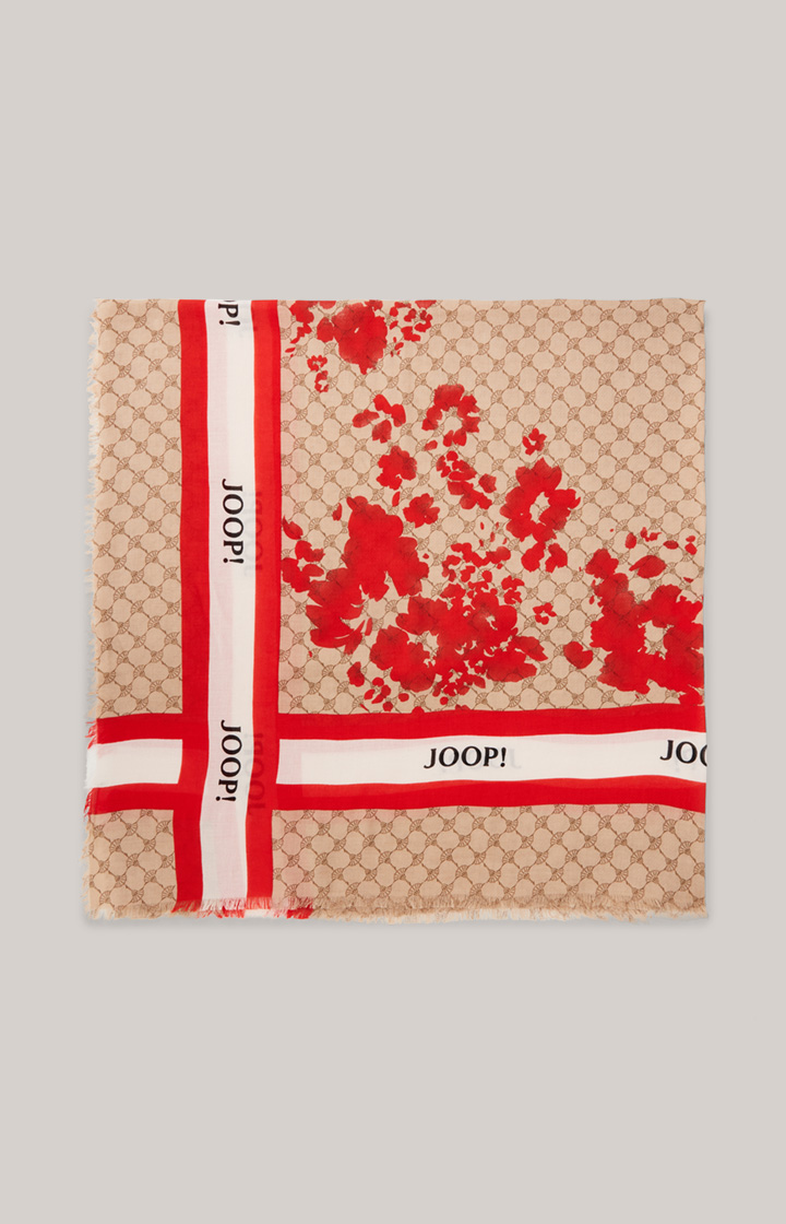 Cornflower-Schal in Beige/Rot